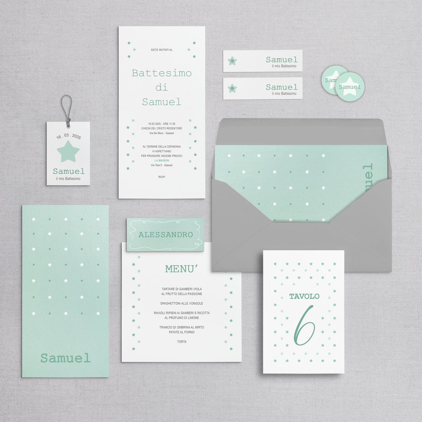 SAMUEL - Invito Battesimo Stelline