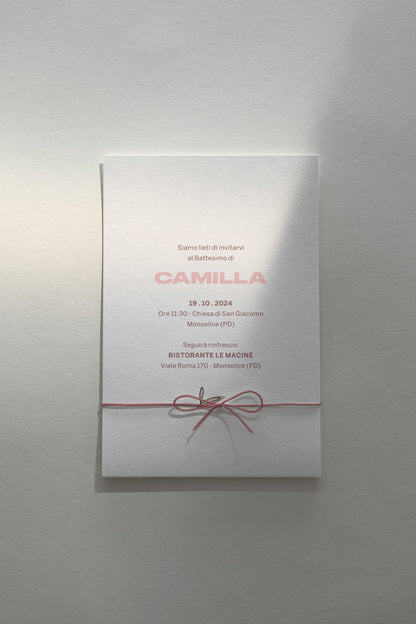 CAMILLA - Invito Battesimo