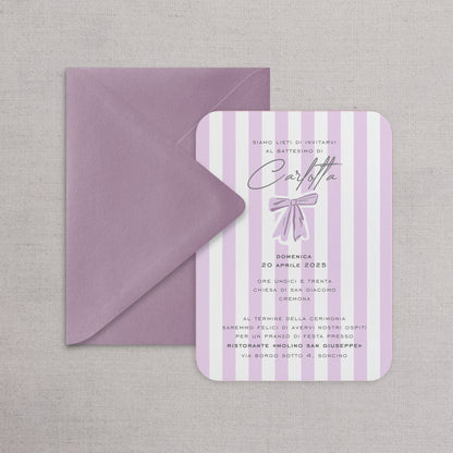 STRIPES - Invito Battesimo (Opzioni colori disponibili)