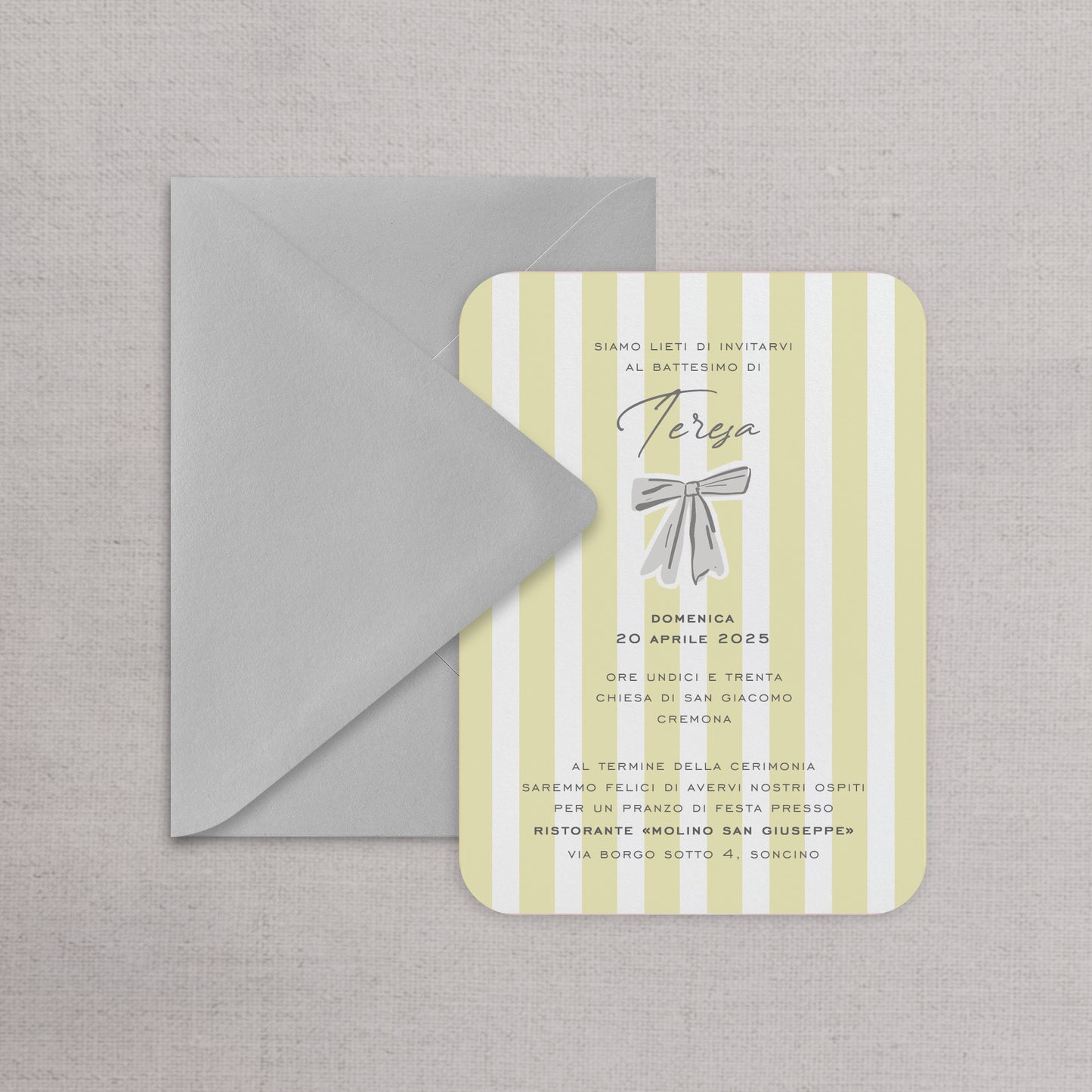 STRIPES - Invito Battesimo (Opzioni colori disponibili)