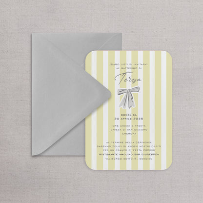 STRIPES - Invito Battesimo (Opzioni colori disponibili)