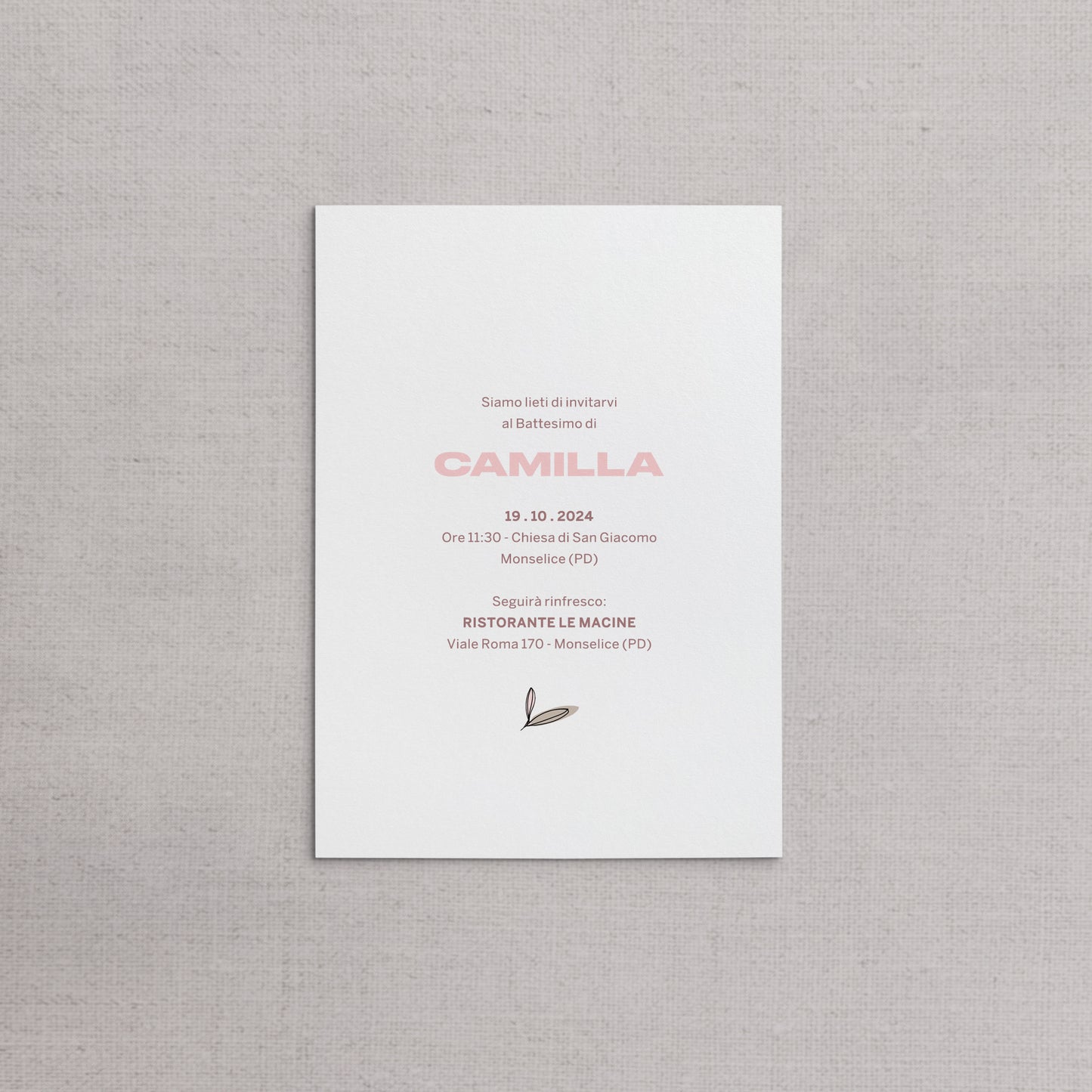 CAMILLA - Invito Battesimo