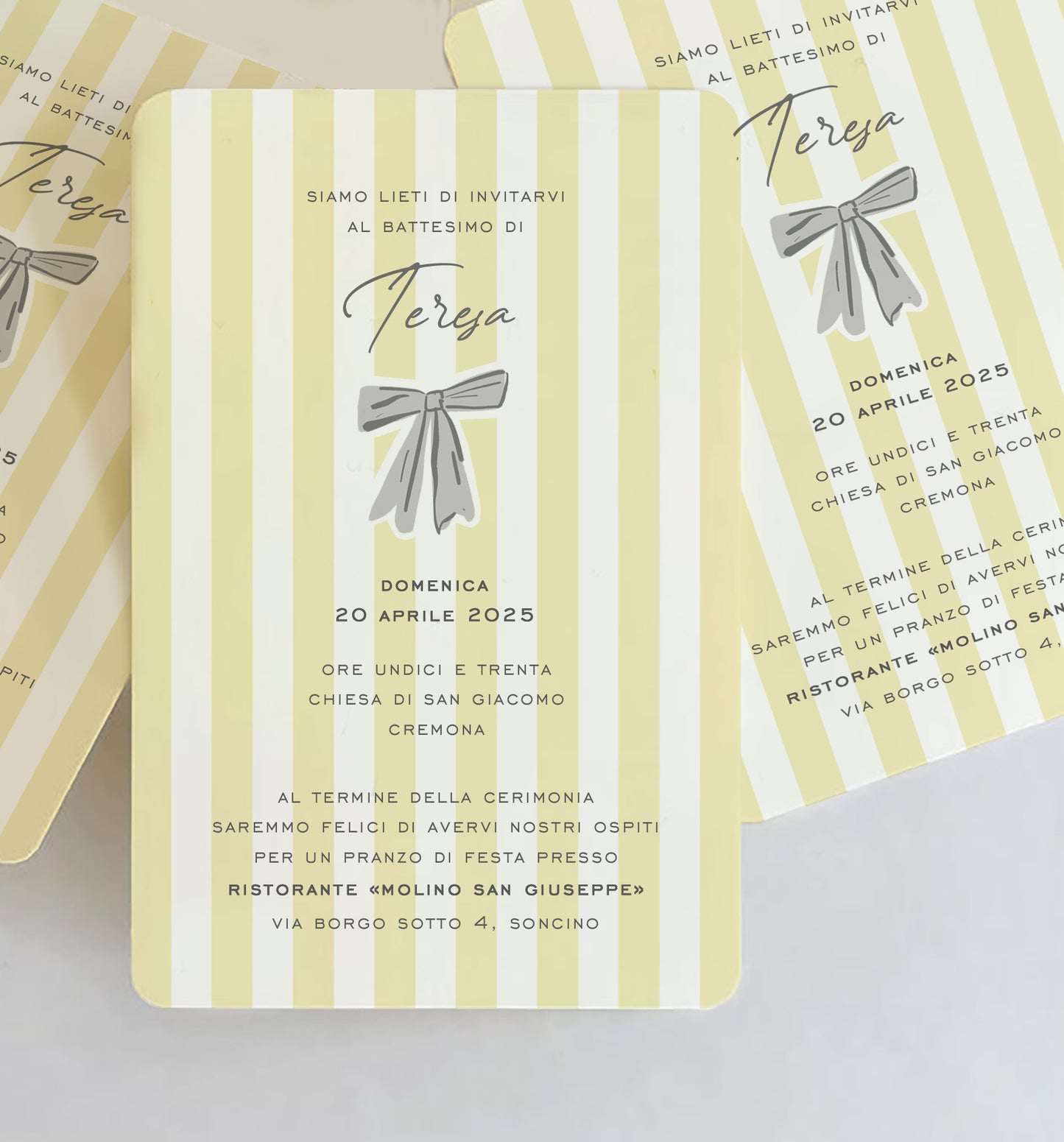 STRIPES - Invito Battesimo (Opzioni colori disponibili)